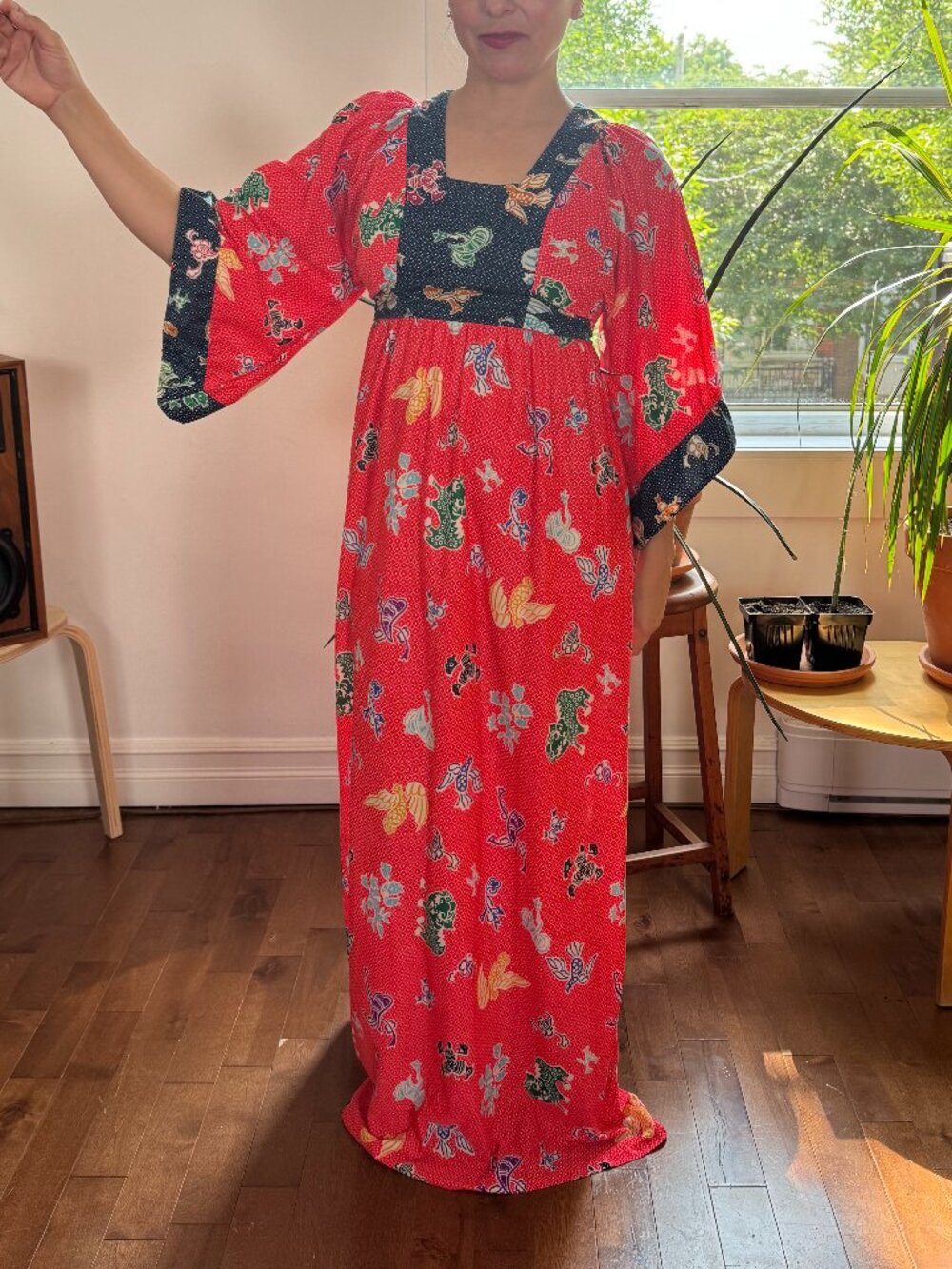 Vintage 70's HOLLY Maxi Colorful Dress - Size M